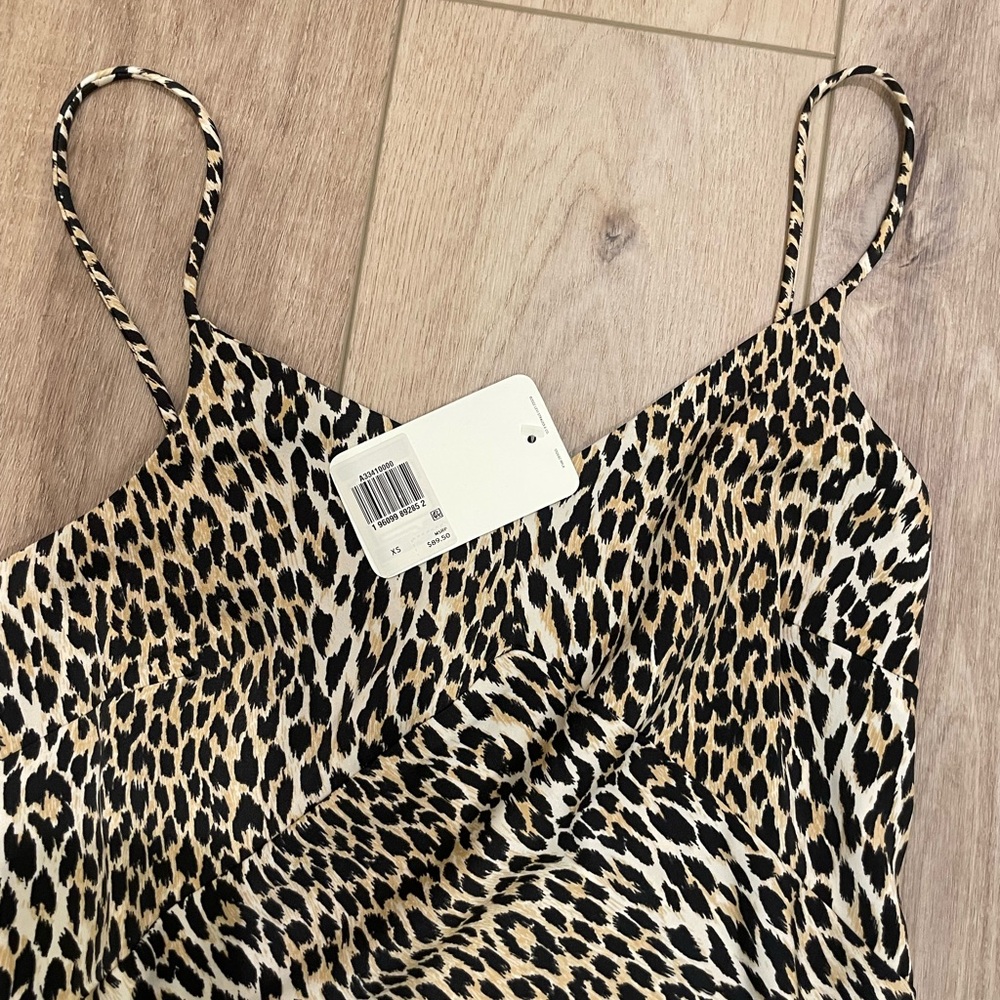 Levi’s Marietta slip silk dress leopard print midi length NWT - Picture 5 of 6